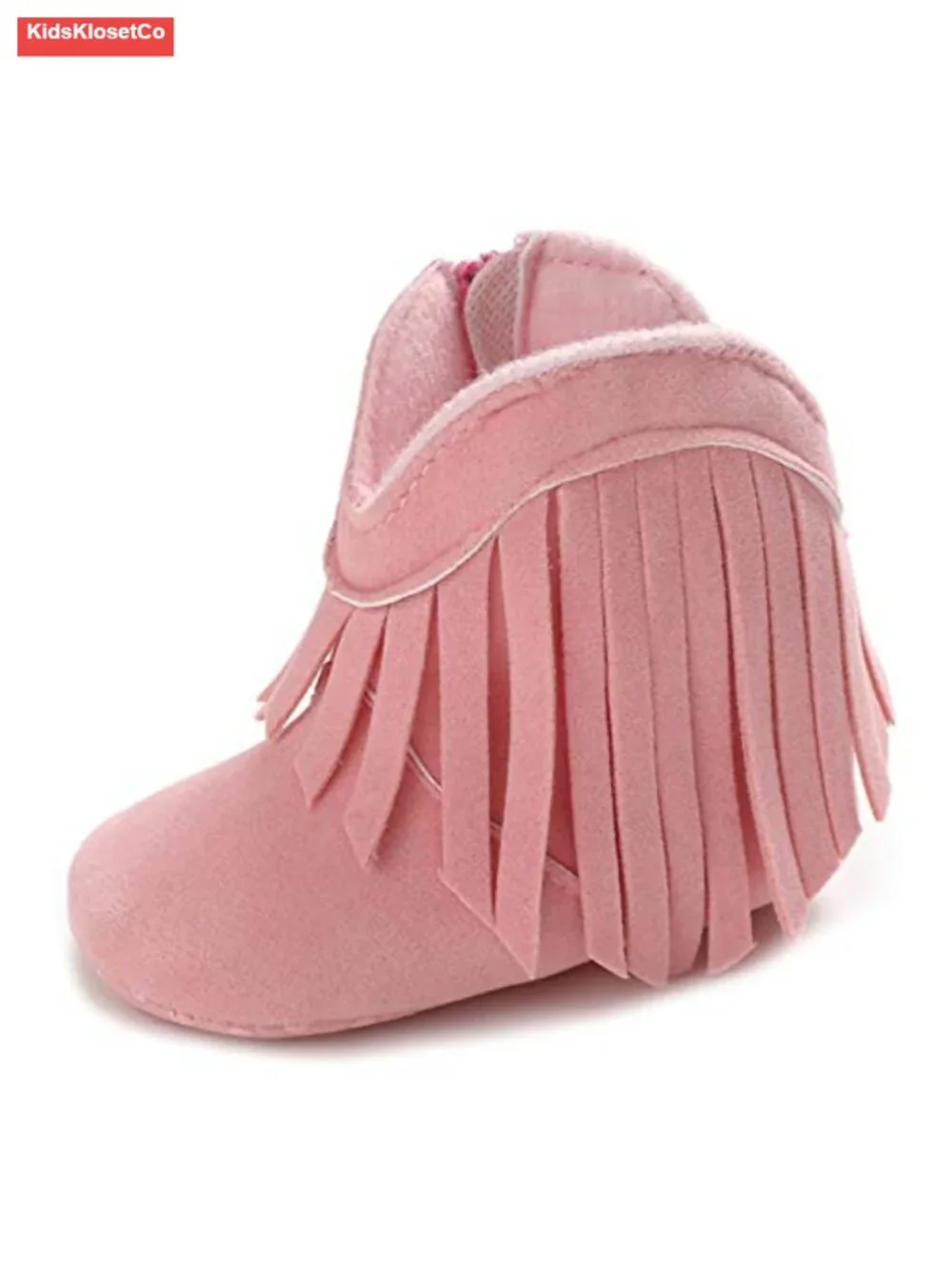 Toddler Cowgirl Boots with Tassels Side Zipper Soft Sole